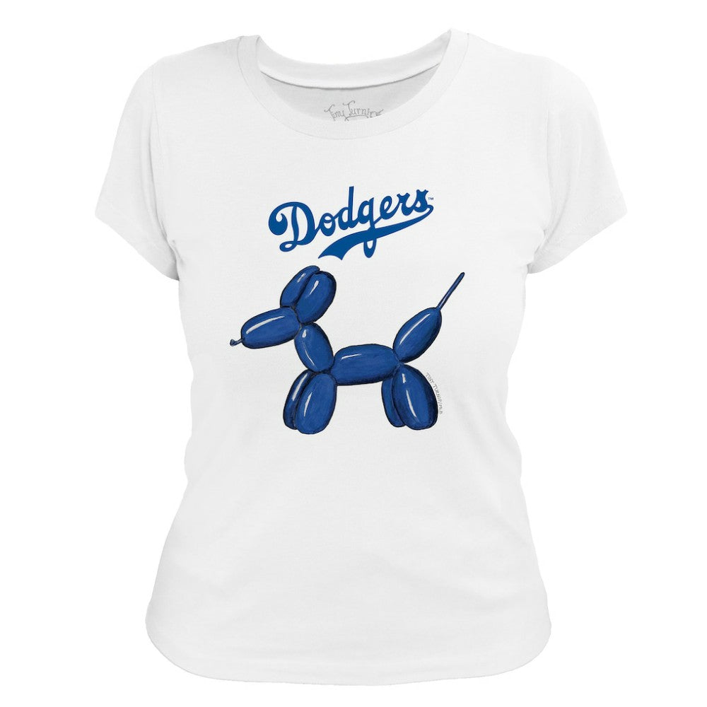 Los Angeles Dodgers Tiny Turnip Women's Balloon Dog T-Shirt - White