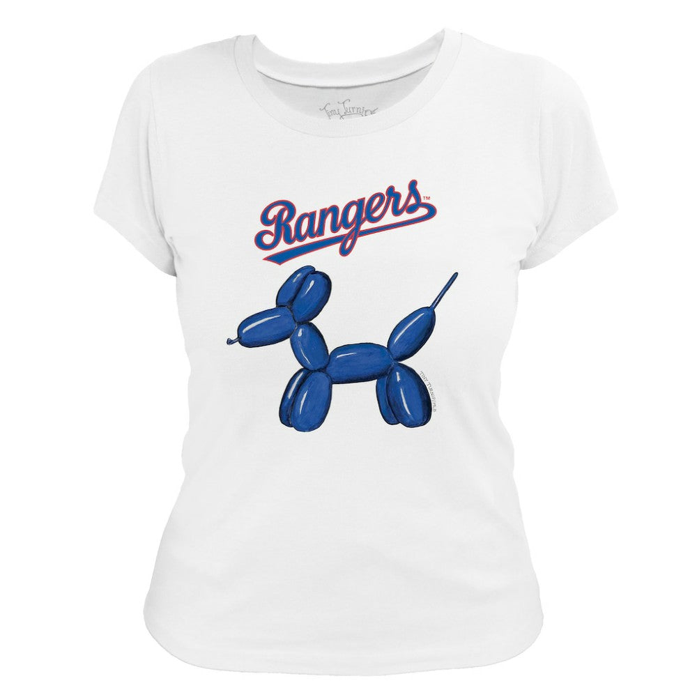 Texas Rangers Tiny Turnip Women's Balloon Dog T-Shirt - White