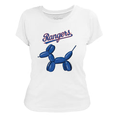 Texas Rangers Tiny Turnip Women's Balloon Dog T-Shirt - White