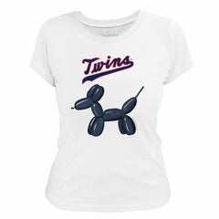Minnesota Twins Tiny Turnip Women's Balloon Dog T-Shirt - White