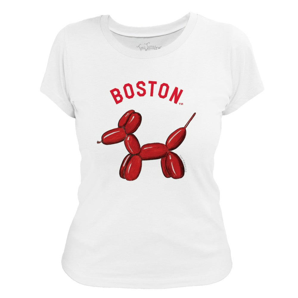 Boston Red Sox Tiny Turnip Women's Balloon Dog T-Shirt - White