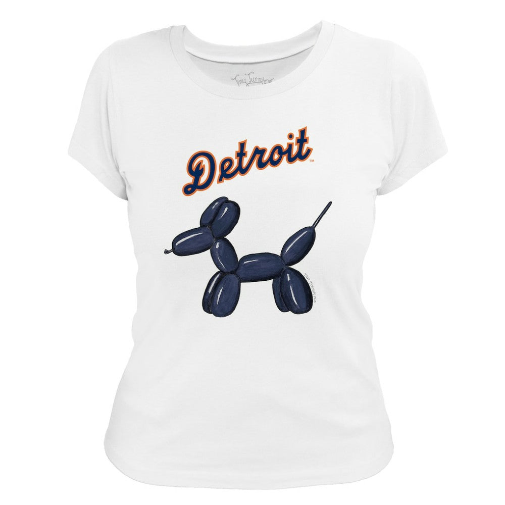 Detroit Tigers Tiny Turnip Women's Balloon Dog T-Shirt - White
