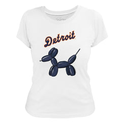 Detroit Tigers Tiny Turnip Women's Balloon Dog T-Shirt - White