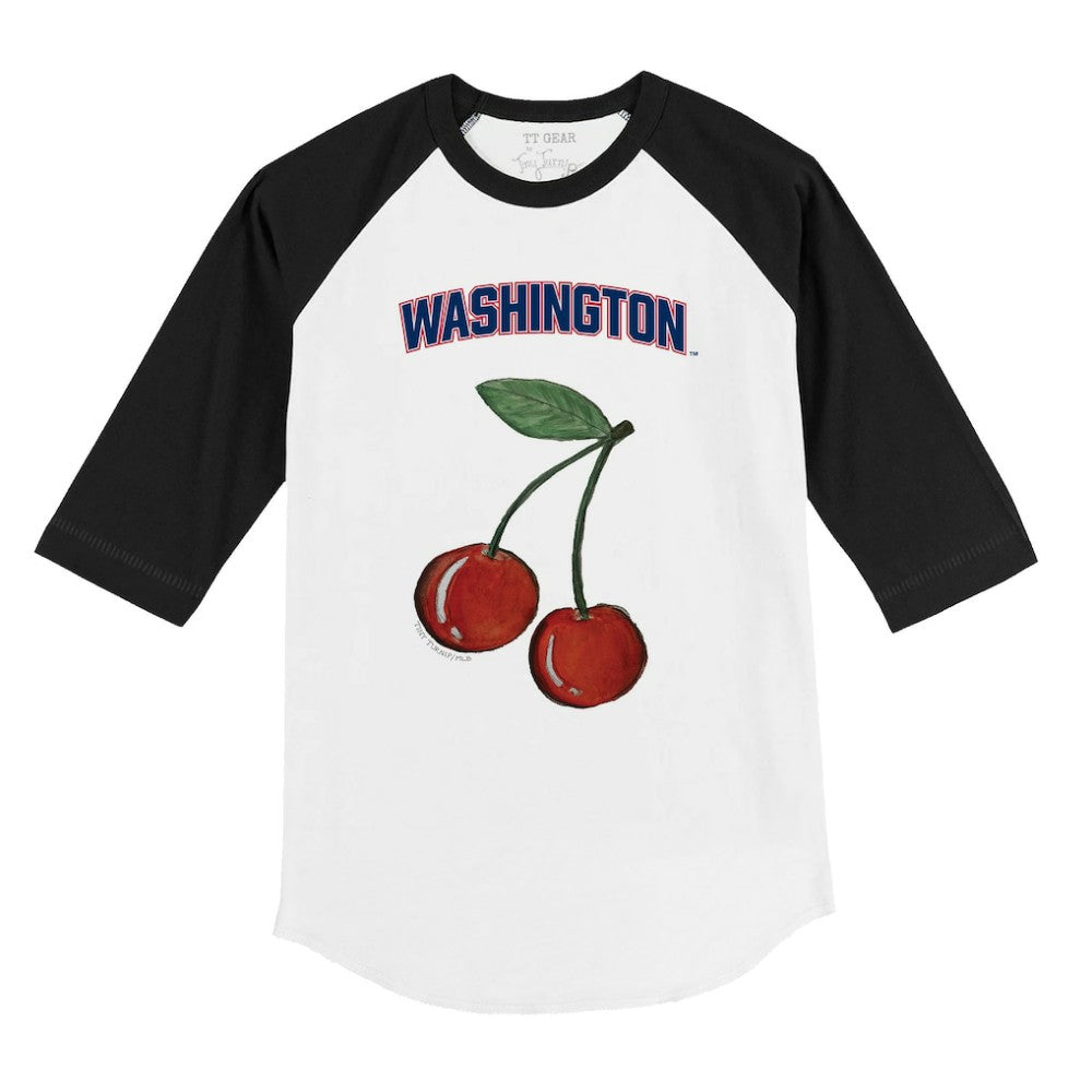 Washington Nationals Tiny Turnip Youth Cherries 3/4-Sleeve Raglan Baseball T-Shirt - White