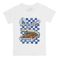 Los Angeles Dodgers Tiny Turnip Youth Pizza T-Shirt - White