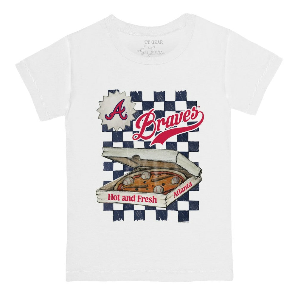 Atlanta Braves Tiny Turnip Youth Pizza T-Shirt - White