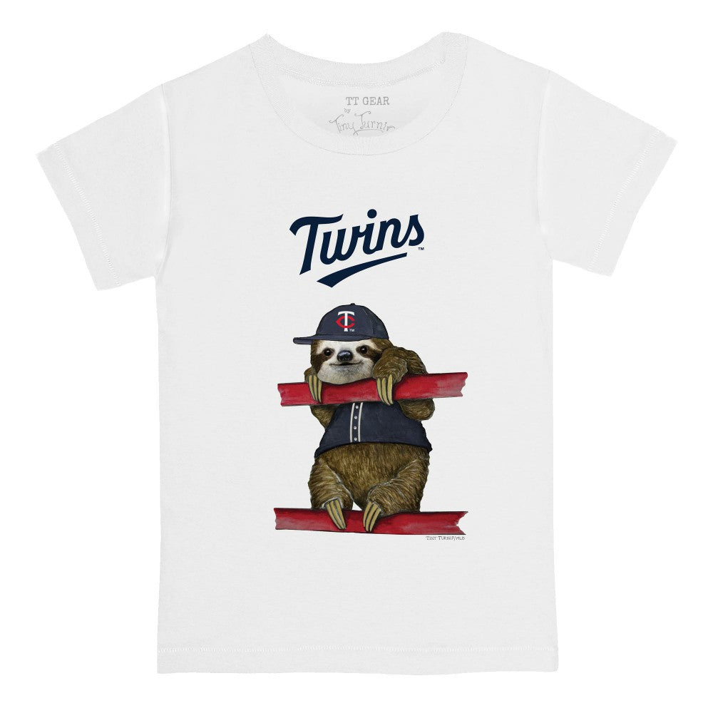 Minnesota Twins Tiny Turnip Youth Sloth T-Shirt - White