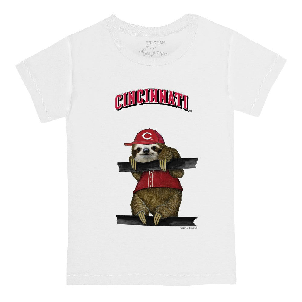 Cincinnati Reds Tiny Turnip Youth Sloth T-Shirt - White