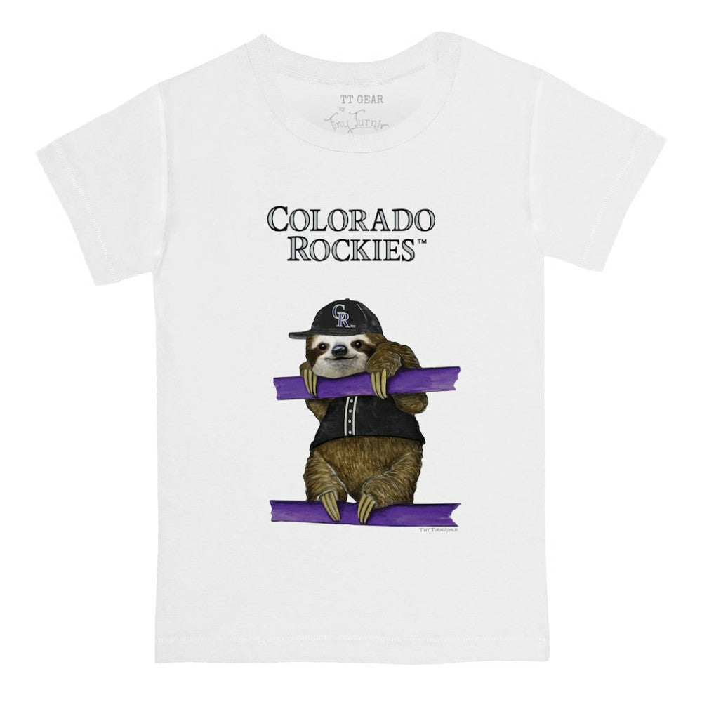 Colorado Rockies Tiny Turnip Youth Sloth T-Shirt - White