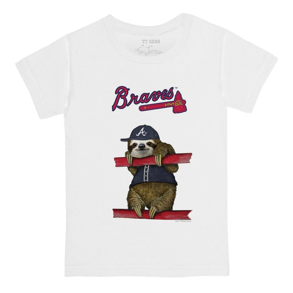 Atlanta Braves Tiny Turnip Youth Sloth T-Shirt - White
