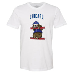 Chicago Cubs Tiny Turnip Unisex Sloth T-Shirt - White