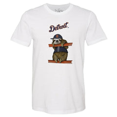 Detroit Tigers Tiny Turnip Unisex Sloth T-Shirt - White