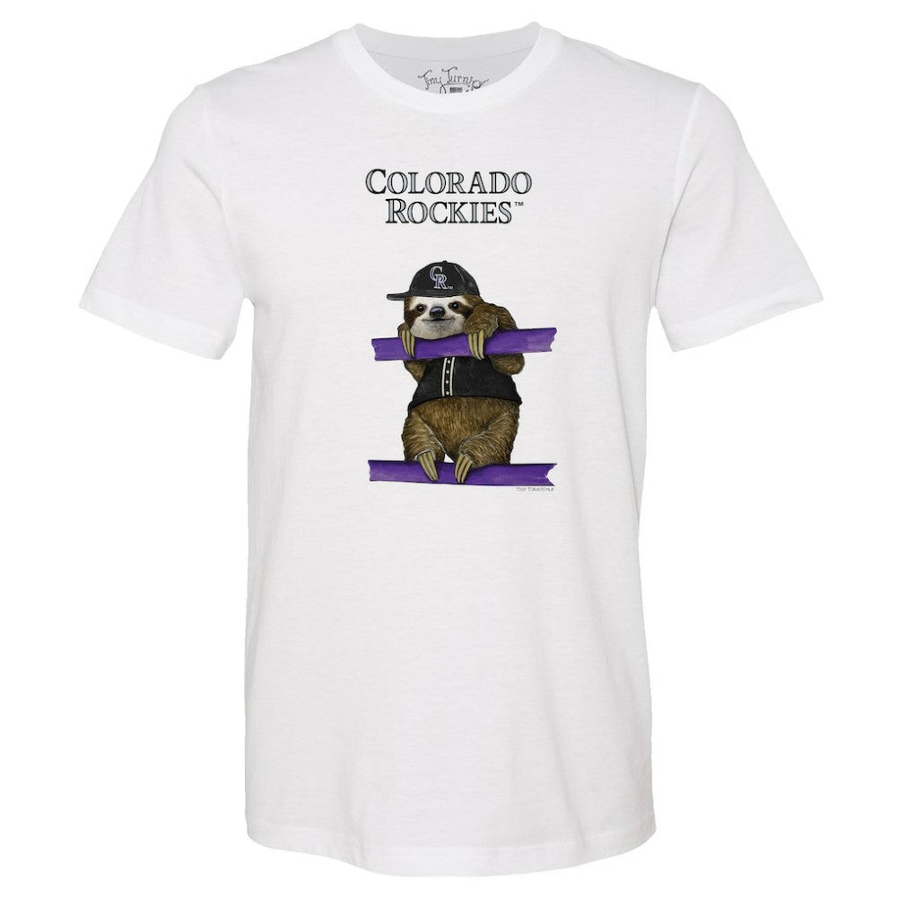 Colorado Rockies Tiny Turnip Unisex Sloth T-Shirt - White