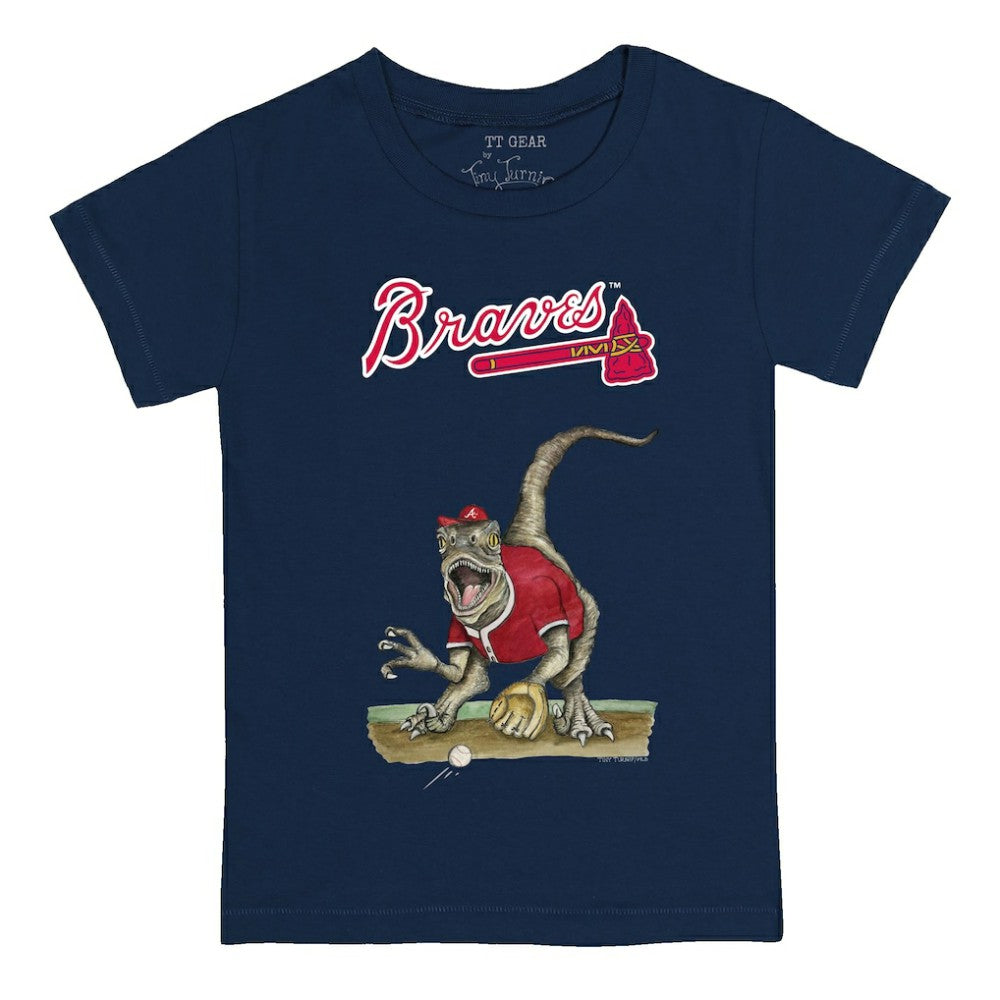Atlanta Braves Tiny Turnip Youth Velociraptor T-Shirt - Navy