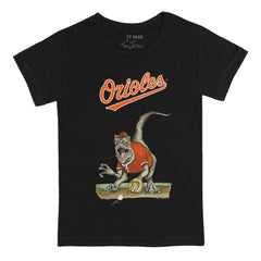 Baltimore Orioles Tiny Turnip Youth Velociraptor T-Shirt - Black