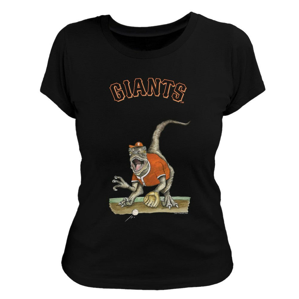 San Francisco Giants Tiny Turnip Women's Velociraptor T-Shirt - Black