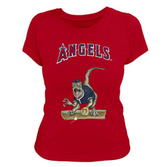 Los Angeles Angels Tiny Turnip Women's Velociraptor T-Shirt - Red