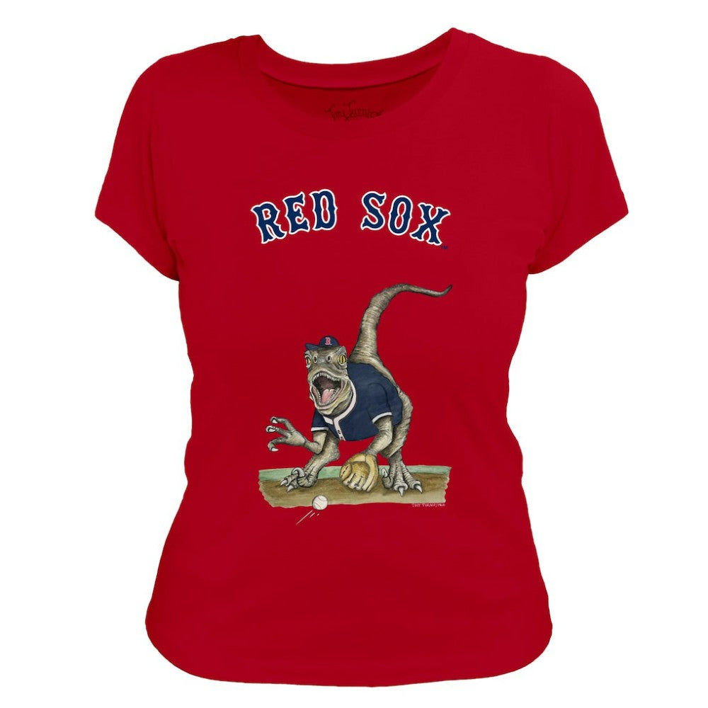 Boston Red Sox Tiny Turnip Women's Velociraptor T-Shirt - Red