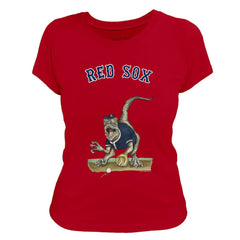 Boston Red Sox Tiny Turnip Women's Velociraptor T-Shirt - Red