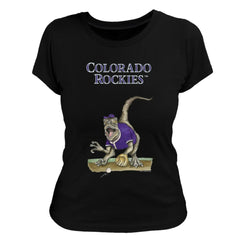 Colorado Rockies Tiny Turnip Women's Velociraptor T-Shirt - Black
