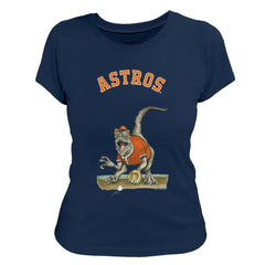 Houston Astros Tiny Turnip Women's Velociraptor T-Shirt - Navy