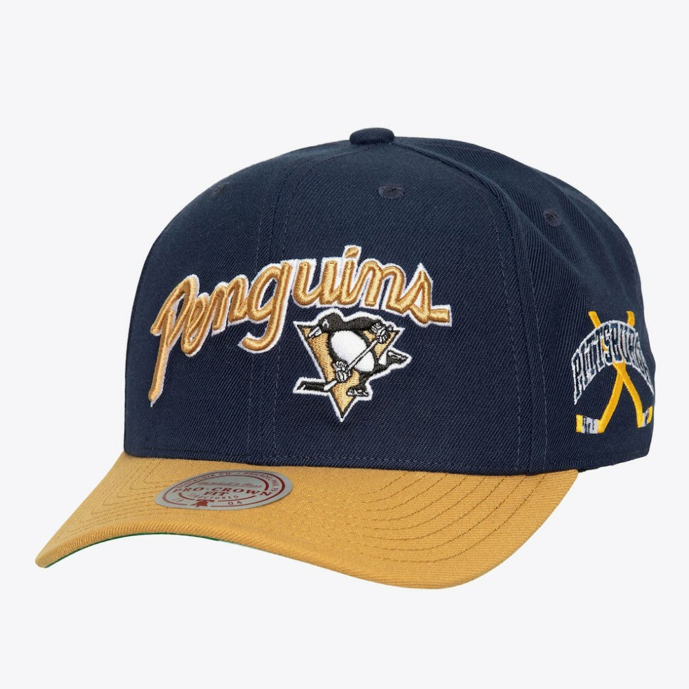 Pittsburgh Penguins Mitchell & Ness x Just Don Wave Script Pro Strapback Hat