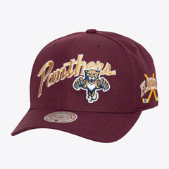Florida Panthers Mitchell & Ness x Just Don Wave Script Pro Strapback Hat