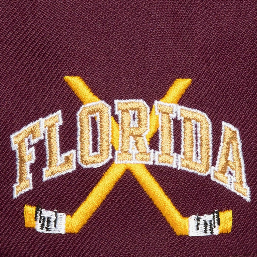 Florida Panthers Mitchell & Ness x Just Don Wave Script Pro Strapback Hat