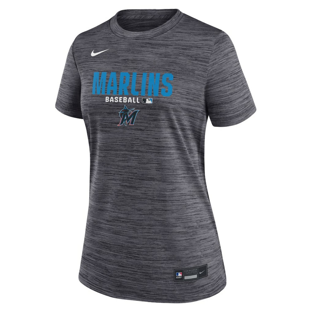 Miami Marlins Women's Authentic Collection Velocity Dri-FIT T-Shirt - Black | Nike