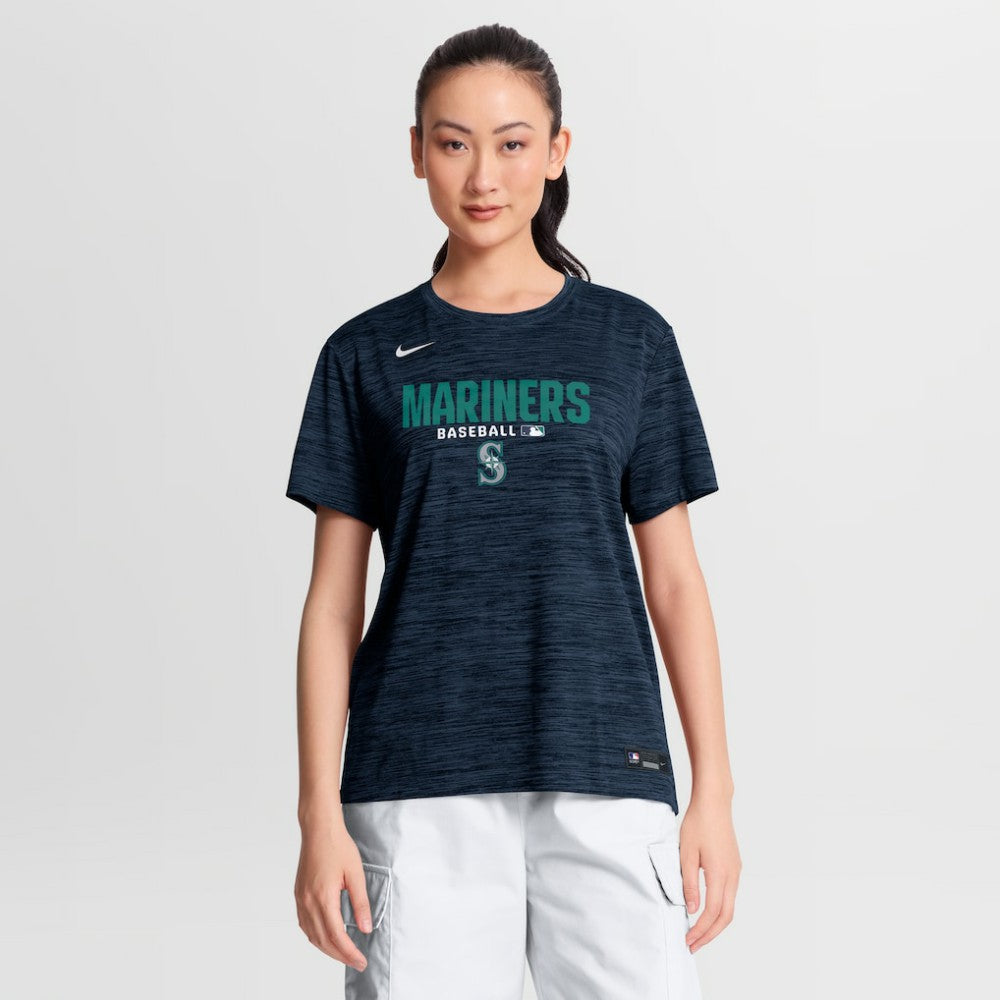 Seattle Mariners Women's Authentic Collection Velocity Dri-FIT T-Shirt - Navy | Nike