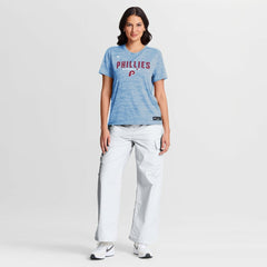 Philadelphia Phillies Women's Authentic Collection Alternate Logo Velocity Dri-FIT T-Shirt - Light Blue | Nike