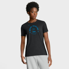 Miami Marlins Women's Authentic Collection Early Work Tri-Blend Dri-FIT T-Shirt - Black | Nike