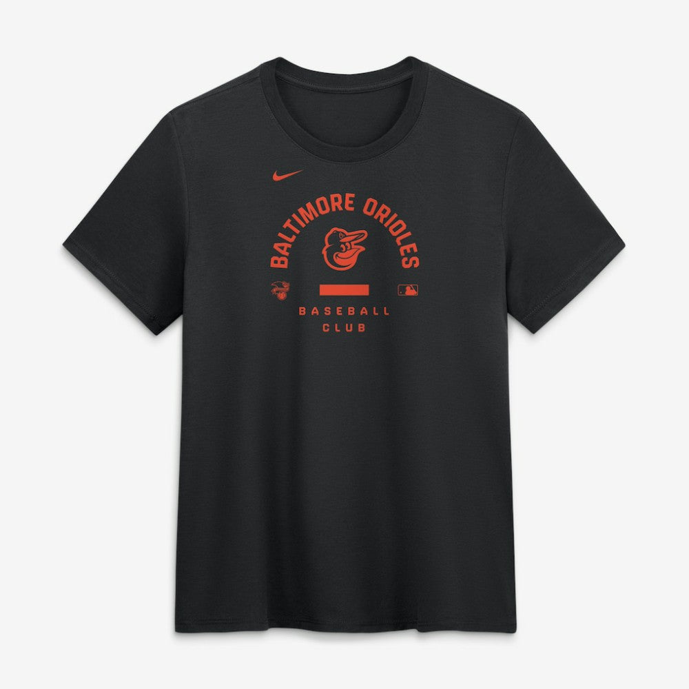 Baltimore Orioles Women's Authentic Collection Early Work Tri-Blend Dri-FIT T-Shirt - Black | Nike