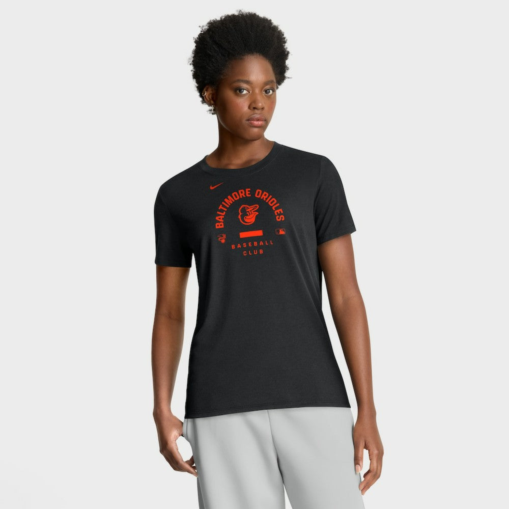Baltimore Orioles Women's Authentic Collection Early Work Tri-Blend Dri-FIT T-Shirt - Black | Nike