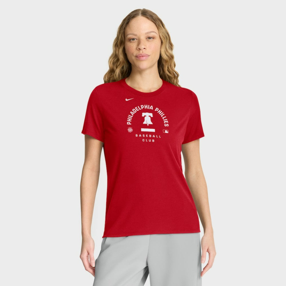 Philadelphia Phillies Women's Authentic Collection Early Work Tri-Blend Dri-FIT T-Shirt - Red | Nike
