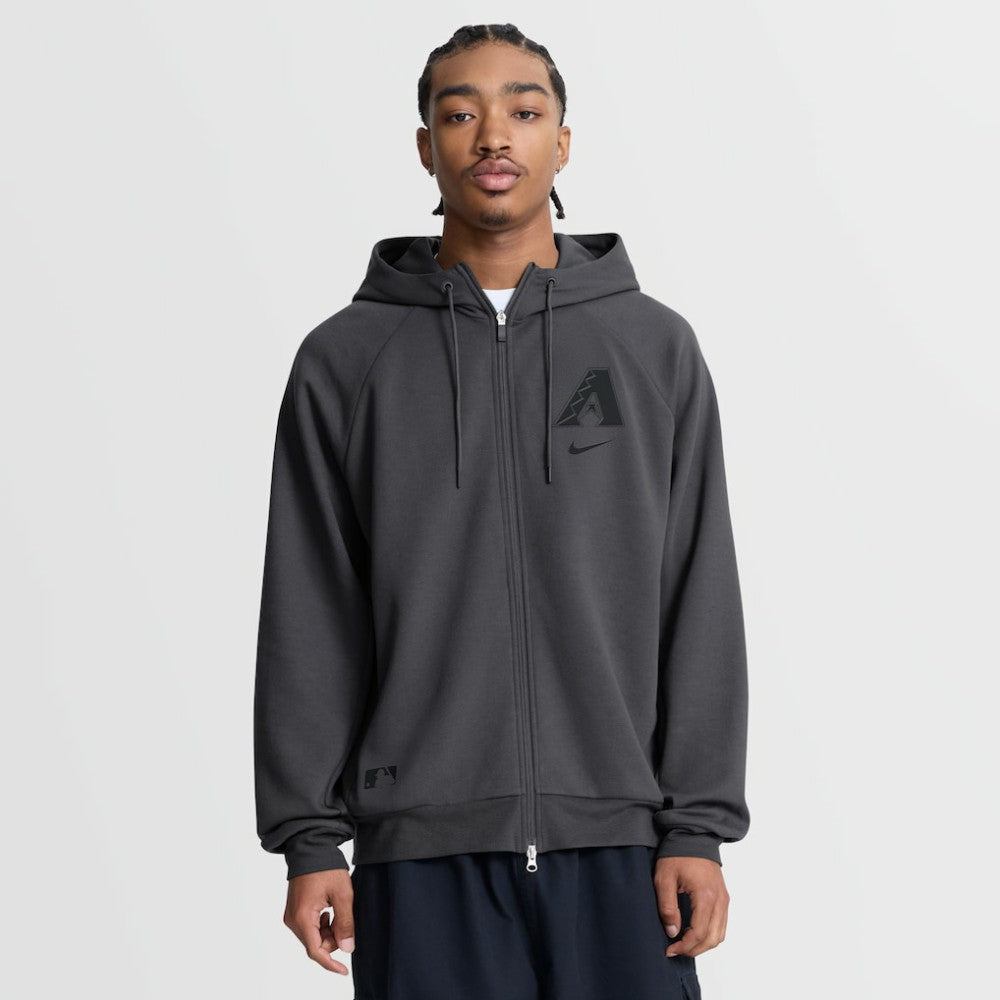 Arizona Diamondbacks Authentic Collection Player Raglan Dri-FIT Full-Zip Hoodie - Anthracite | Nike