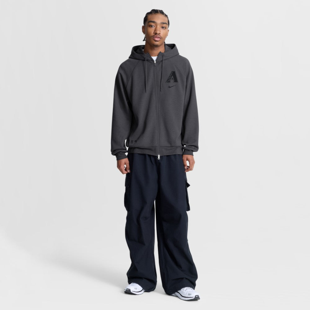 Arizona Diamondbacks Authentic Collection Player Raglan Dri-FIT Full-Zip Hoodie - Anthracite | Nike