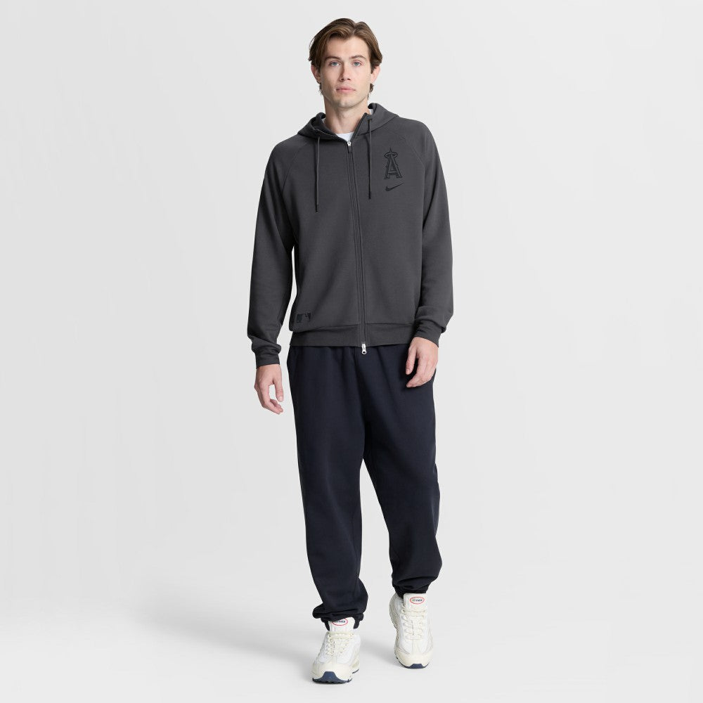 Los Angeles Angels Authentic Collection Player Raglan Dri-FIT Full-Zip Hoodie - Anthracite | Nike