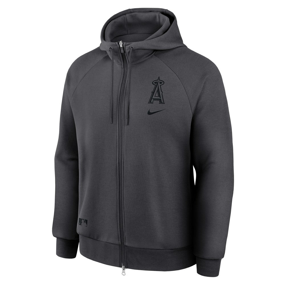 Los Angeles Angels Authentic Collection Player Raglan Dri-FIT Full-Zip Hoodie - Anthracite | Nike