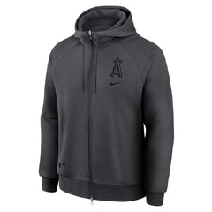 Los Angeles Angels Authentic Collection Player Raglan Dri-FIT Full-Zip Hoodie - Anthracite | Nike