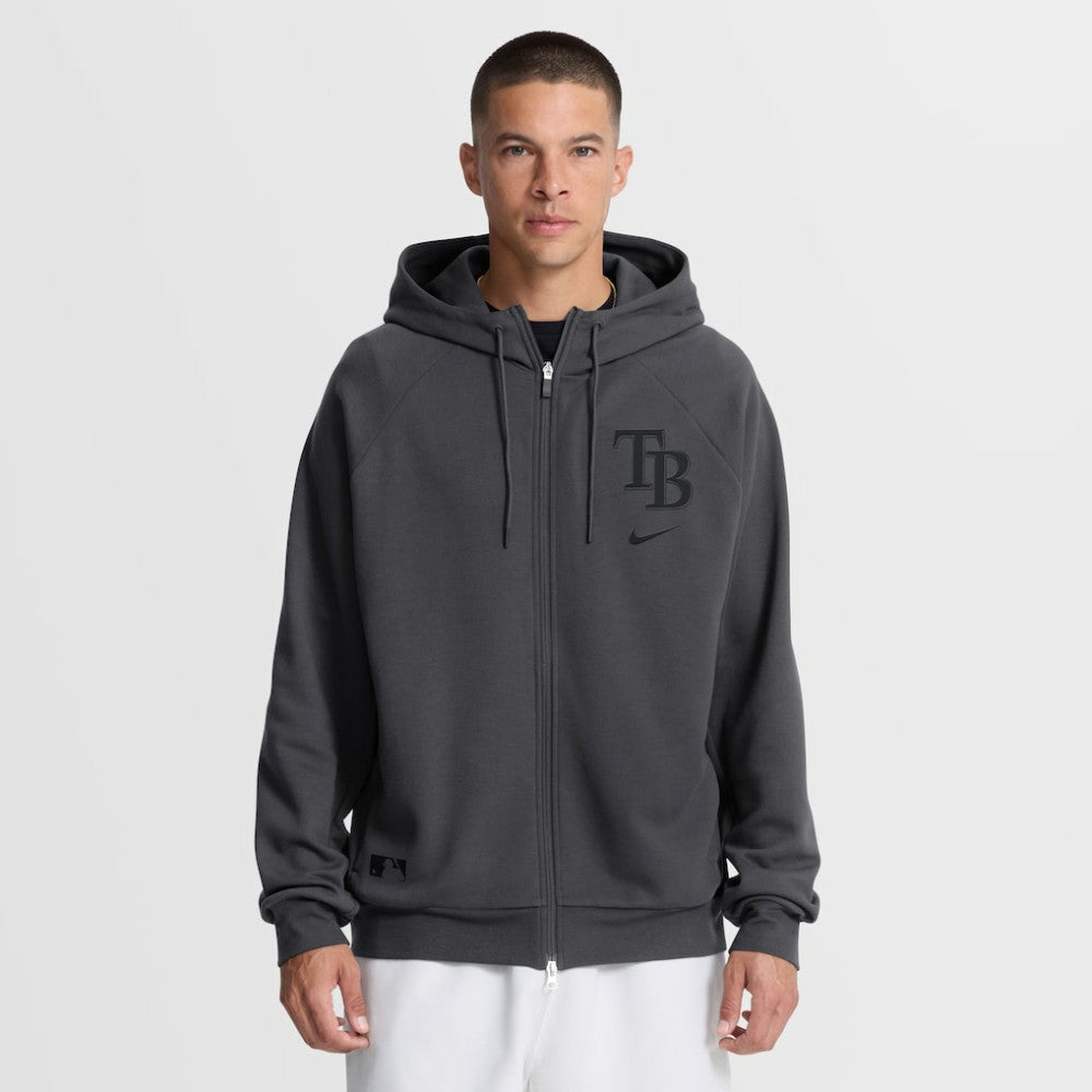 Tampa Bay Rays Authentic Collection Player Raglan Dri-FIT Full-Zip Hoodie - Anthracite | Nike