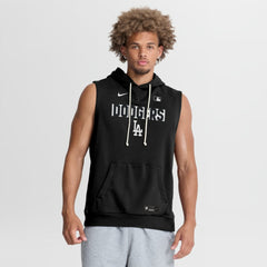 Los Angeles Dodgers Authentic Collection Standard Issue Dri-FIT Sleeveless Hoodie - Black | Nike