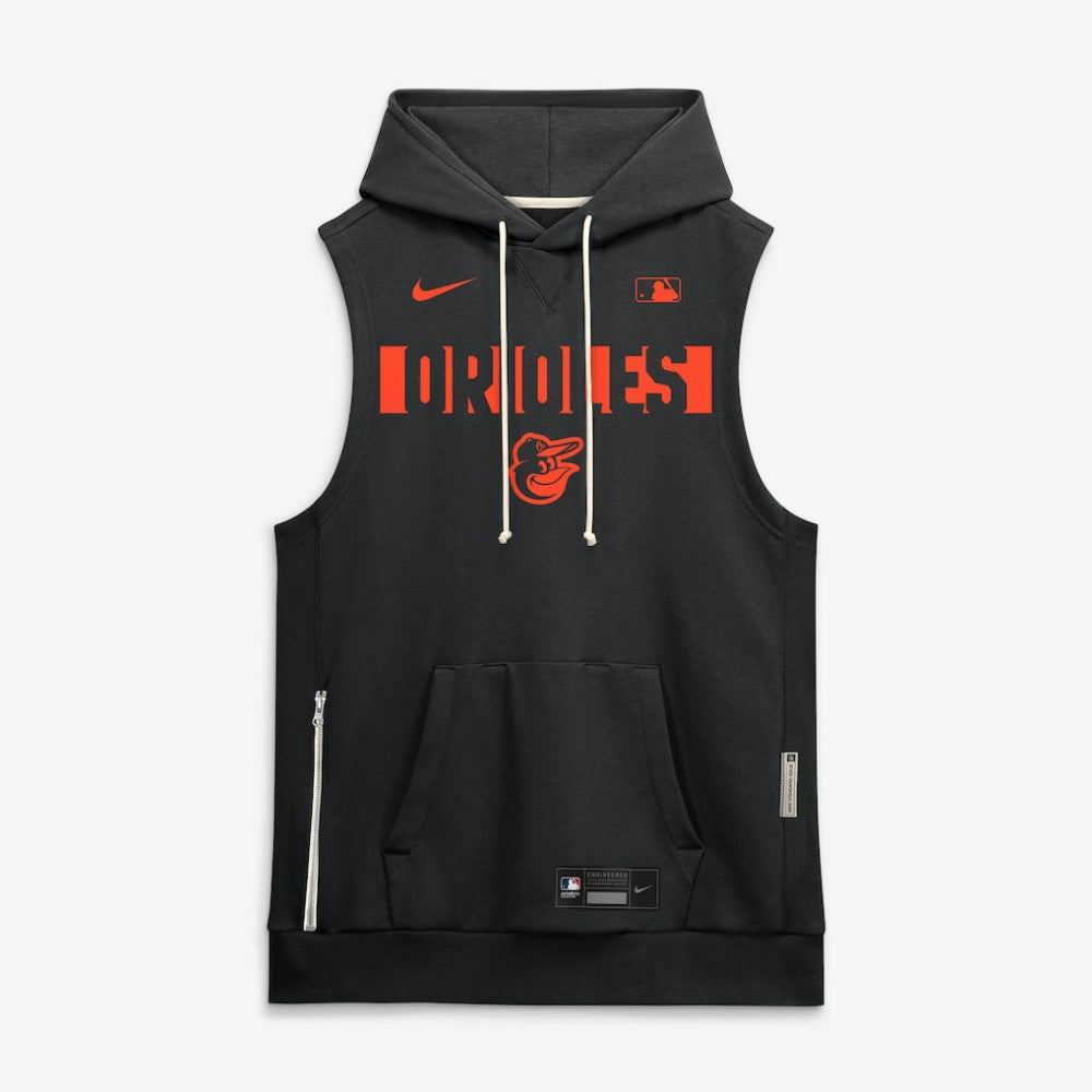 Baltimore Orioles Authentic Collection Standard Issue Dri-FIT Sleeveless Hoodie - Black | Nike