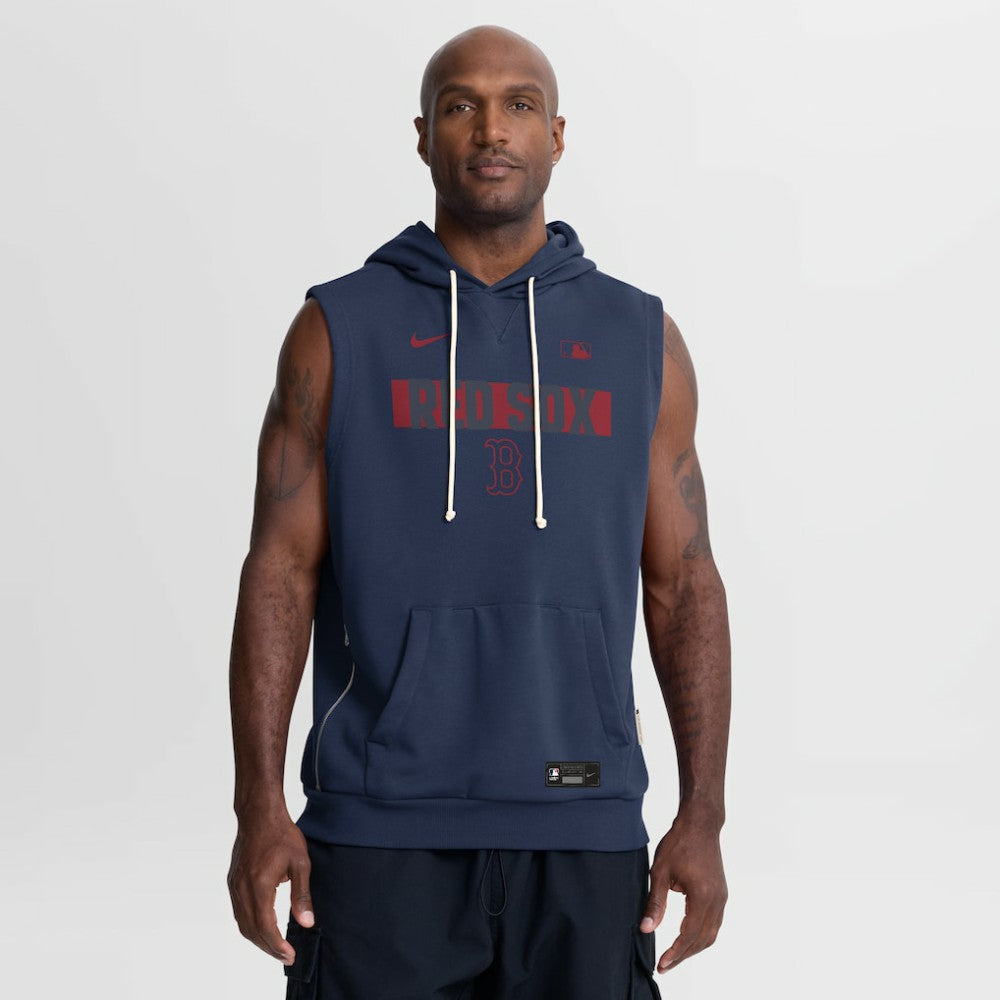 Boston Red Sox Authentic Collection Standard Issue Dri-FIT Sleeveless Hoodie - Navy | Nike