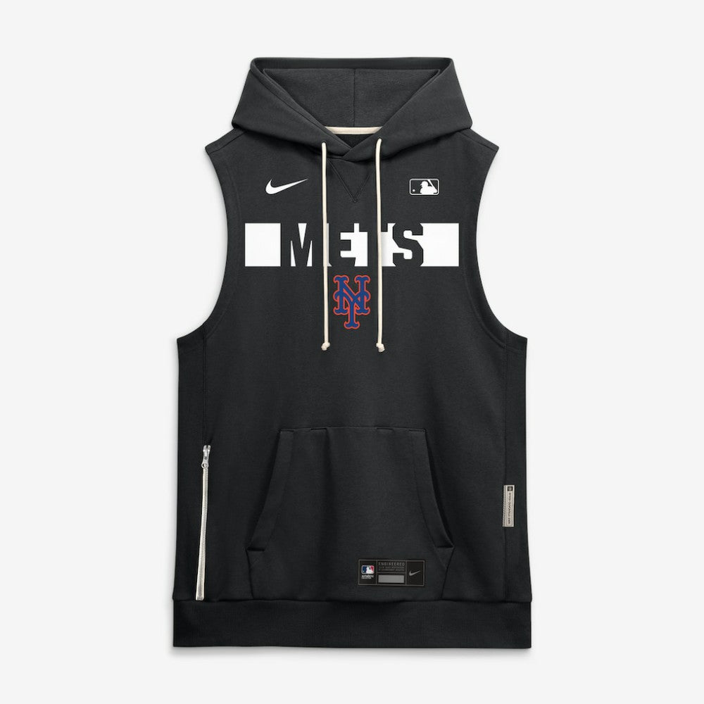 New York Mets Authentic Collection Standard Issue Dri-FIT Sleeveless Hoodie - Black | Nike