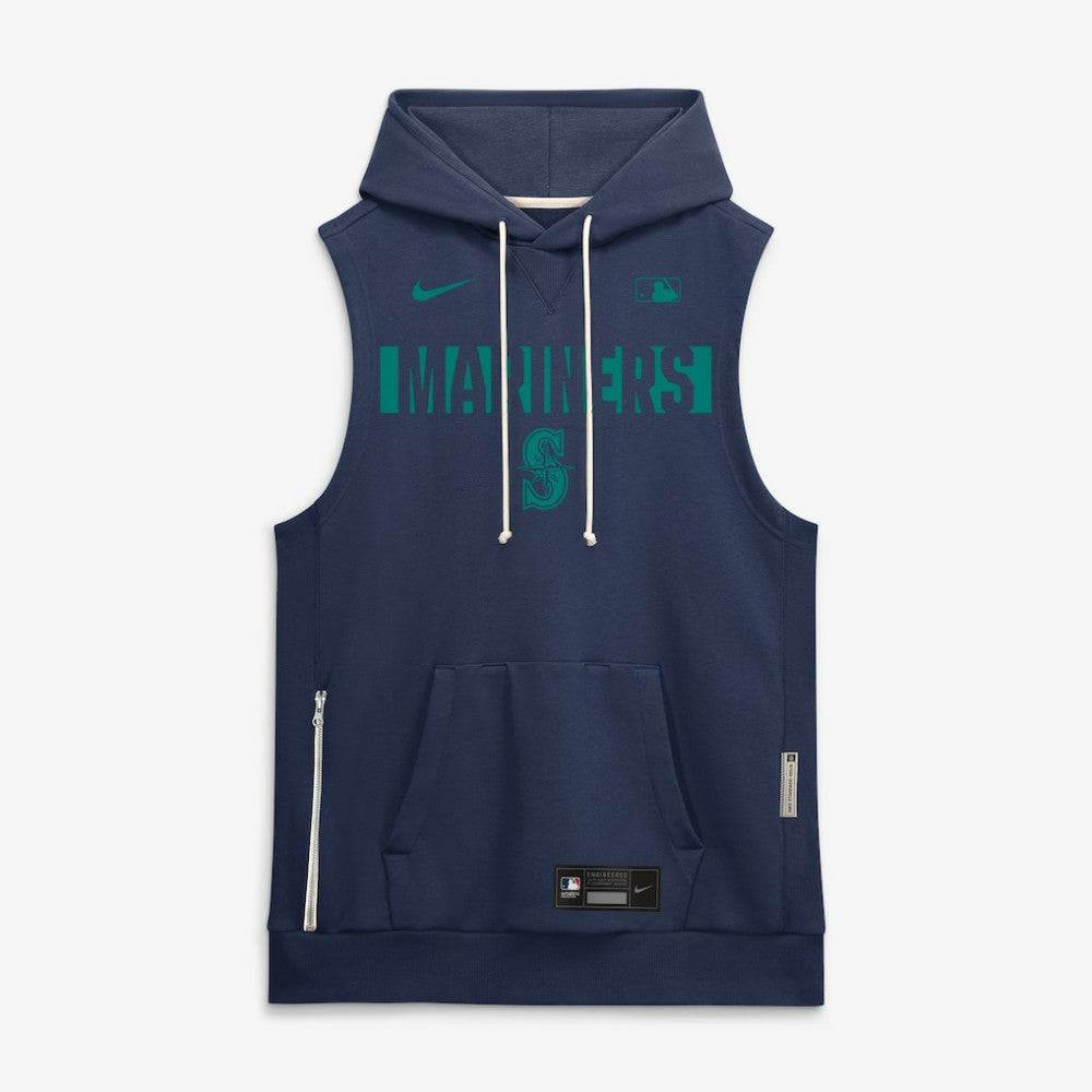 Seattle Mariners Authentic Collection Standard Issue Dri-FIT Sleeveless Hoodie - Navy | Nike