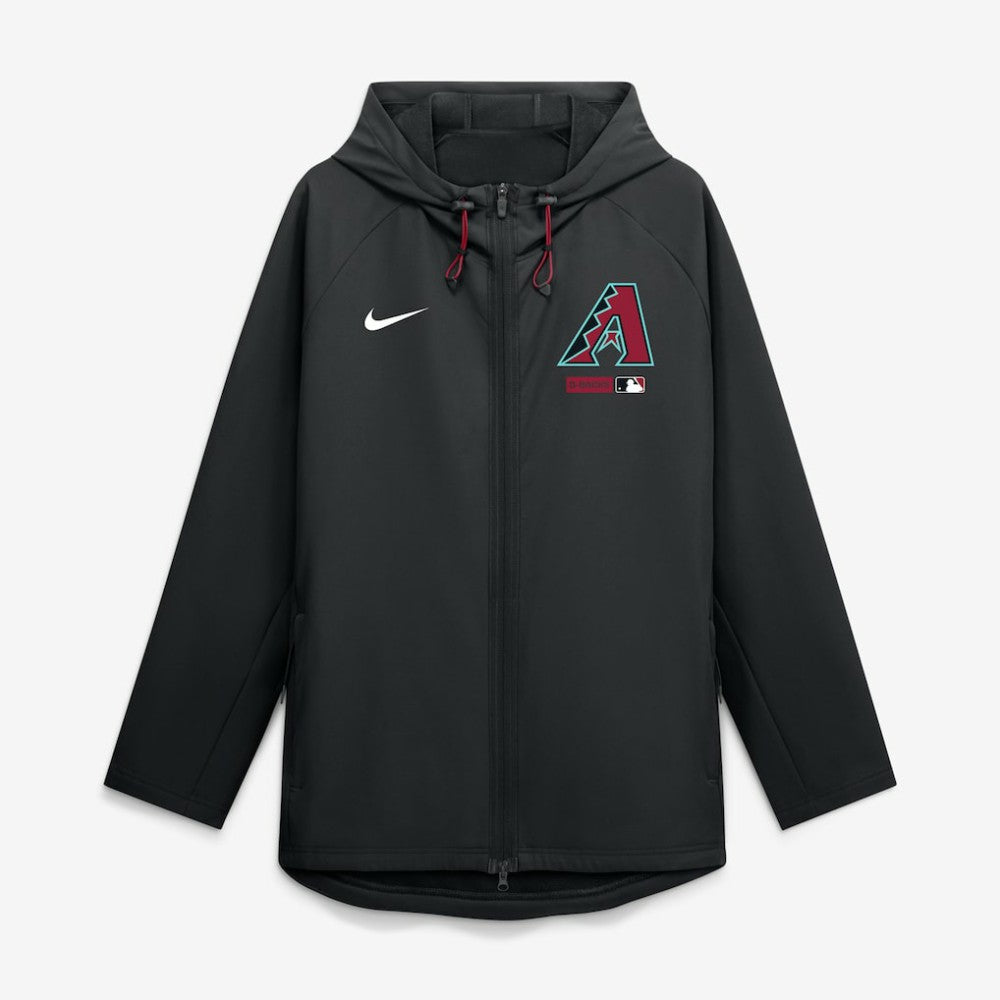 Arizona Diamondbacks Authentic Collection Raglan Therma-FIT Full-Zip Hooded Jacket - Black | Nike