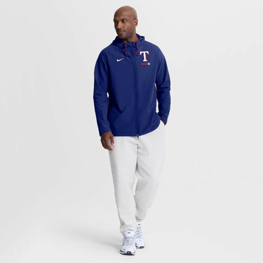 Texas Rangers Authentic Collection Raglan Therma-FIT Full-Zip Hooded Jacket - Royal | Nike
