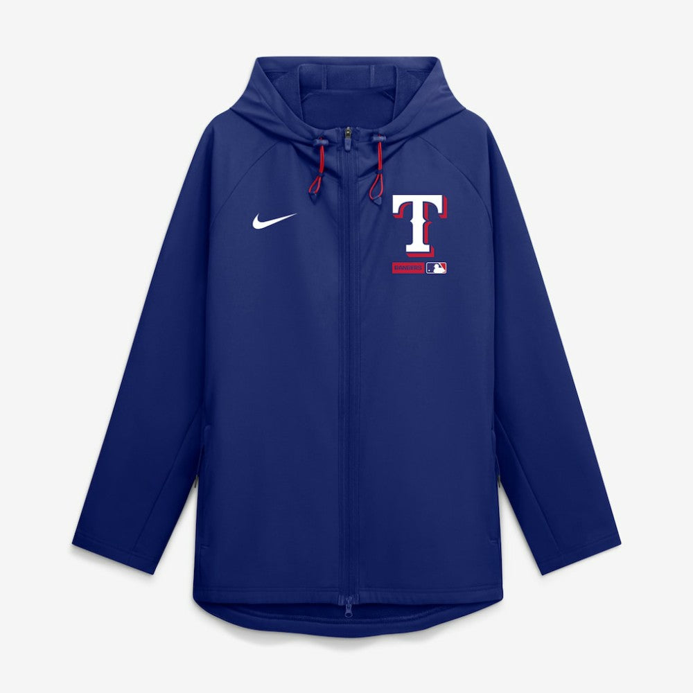 Texas Rangers Authentic Collection Raglan Therma-FIT Full-Zip Hooded Jacket - Royal | Nike