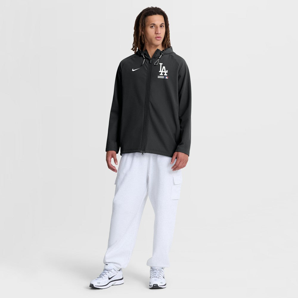 Los Angeles Dodgers Authentic Collection Raglan Therma-FIT Full-Zip Hooded Jacket - Black | Nike